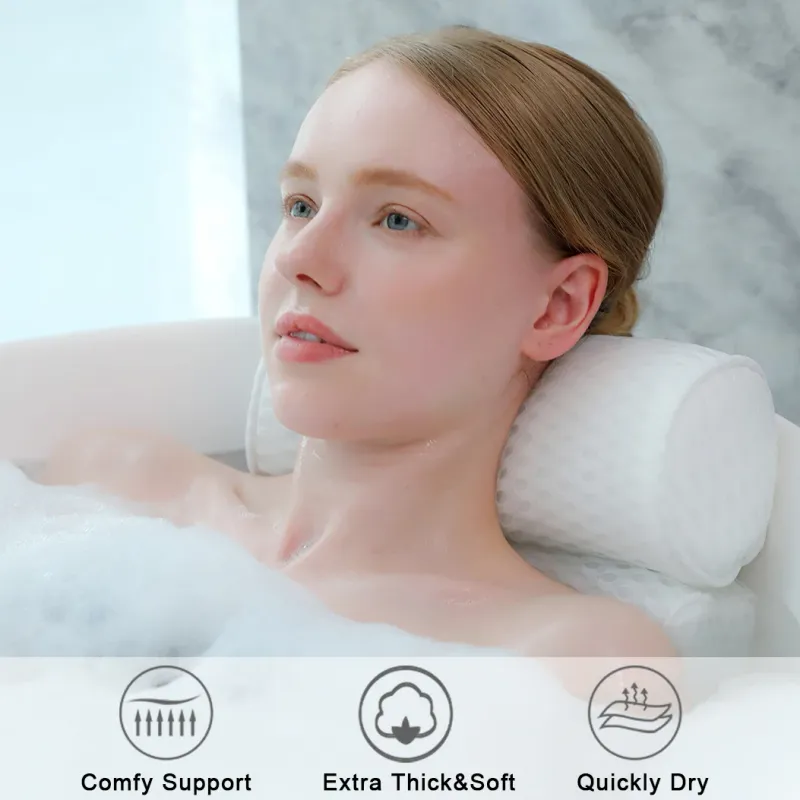 Luxury Bath Pillow with Suction Cups 6