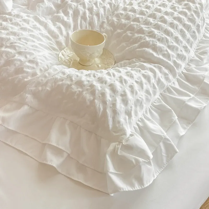 Korean Lace Seersucker Duvet Cover Set 6