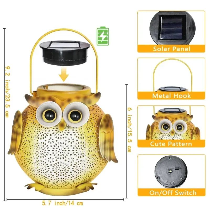 Owl Solar Lantern Outdoor Light 4