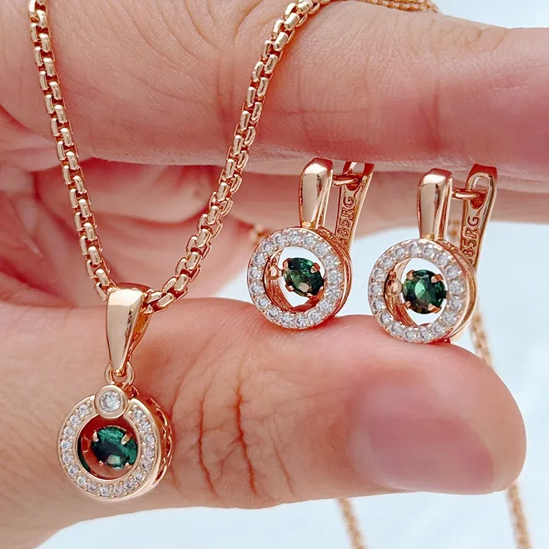 585 Rose Gold Bridal Jewelry Set for Women 1