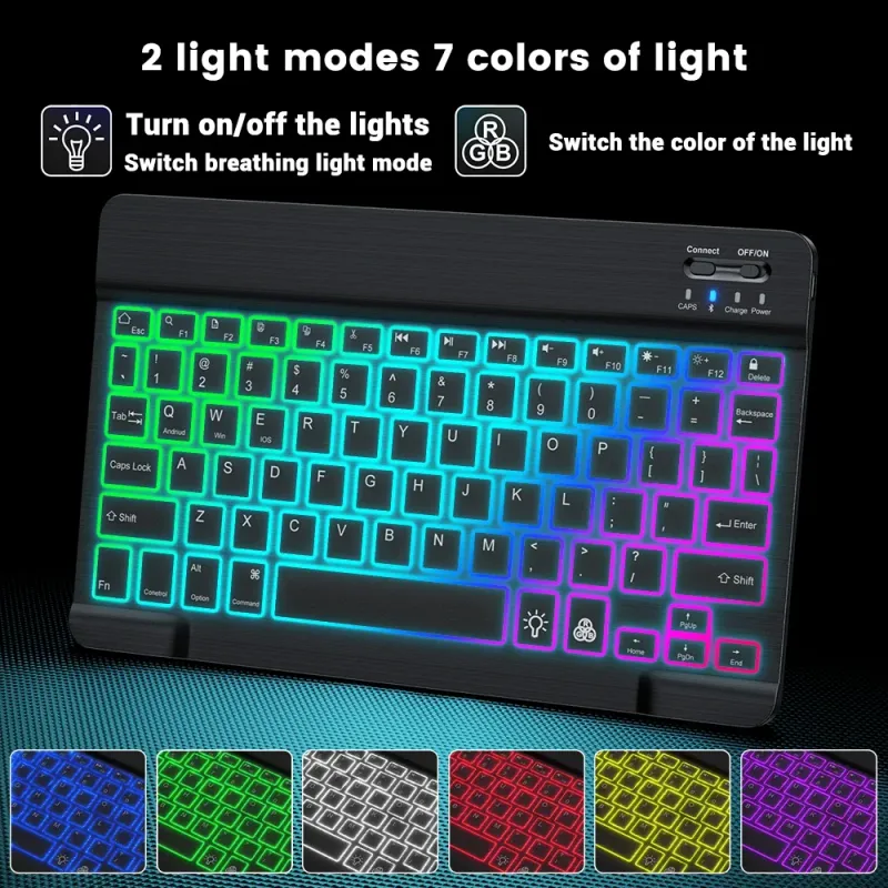 Rainbow Backlit Wireless Keyboard & Mouse 4