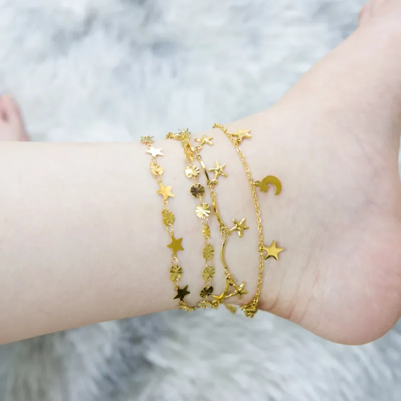 Gold Starfish Tassel Anklet Bracelet 5