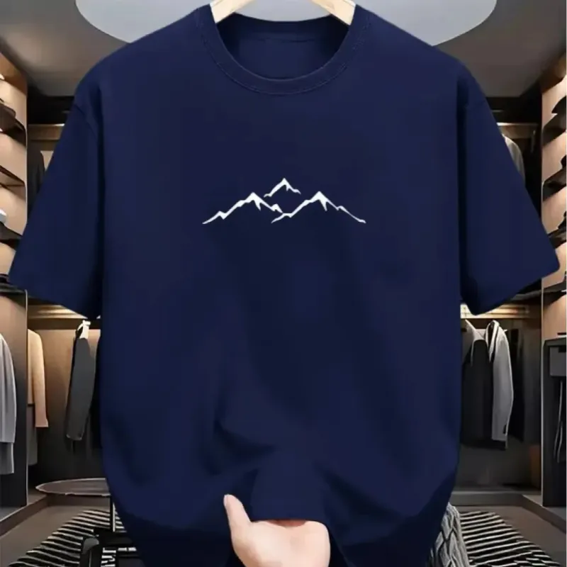 Mountain Pattern Cotton T-Shirt 5