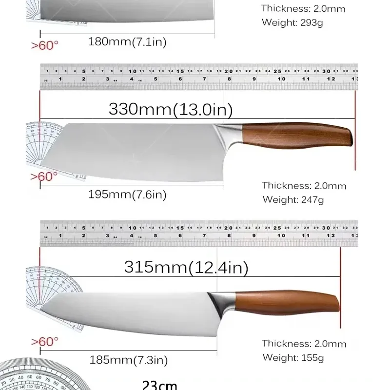Japanese Kitchen Knife Set with Sheath 6