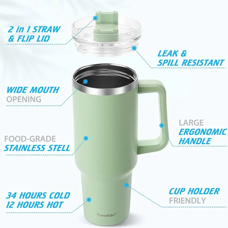40oz Pink Insulated Tumbler 4