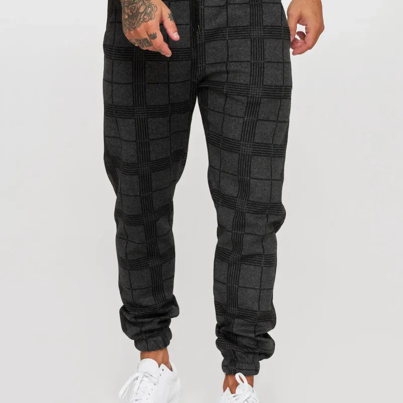 Men's Plaid Jogger Cargo Pants 1
