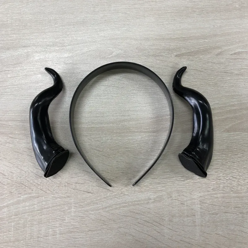 Black Demon Horns Cosplay Headband 4