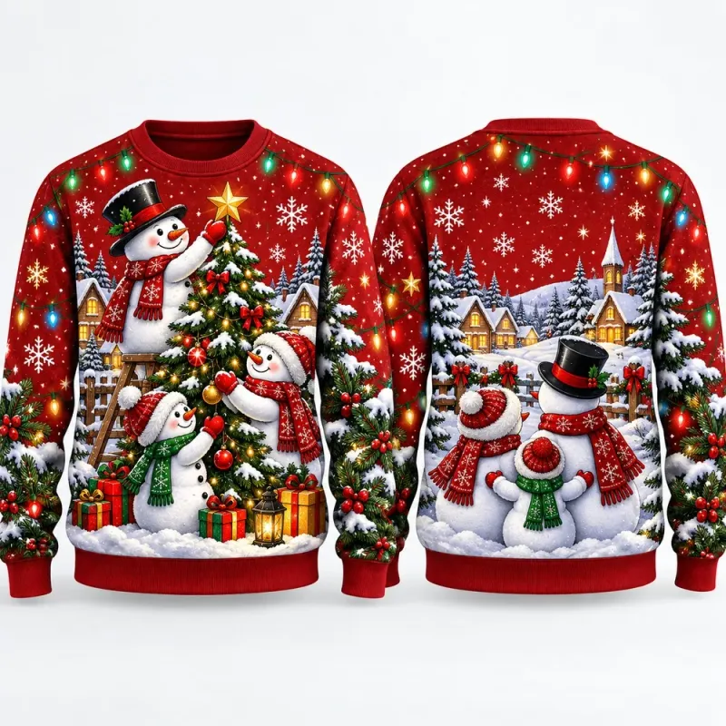 Snowman Village Ugly Christmas Sweater 4