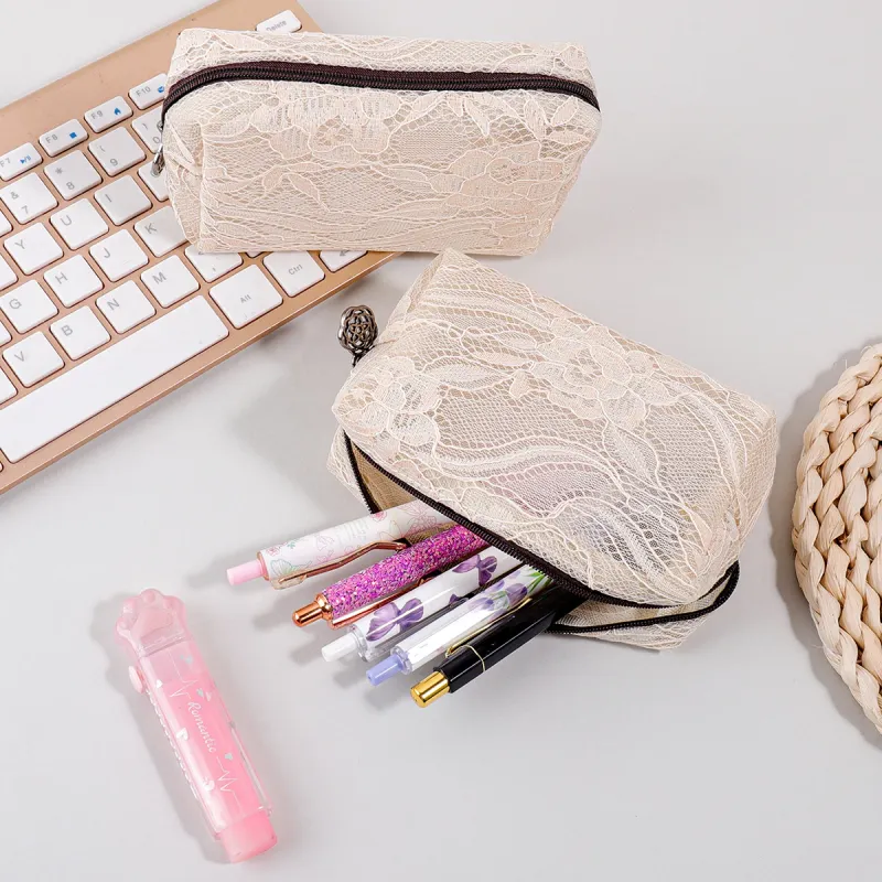 Floral Lace Pencil Case 4