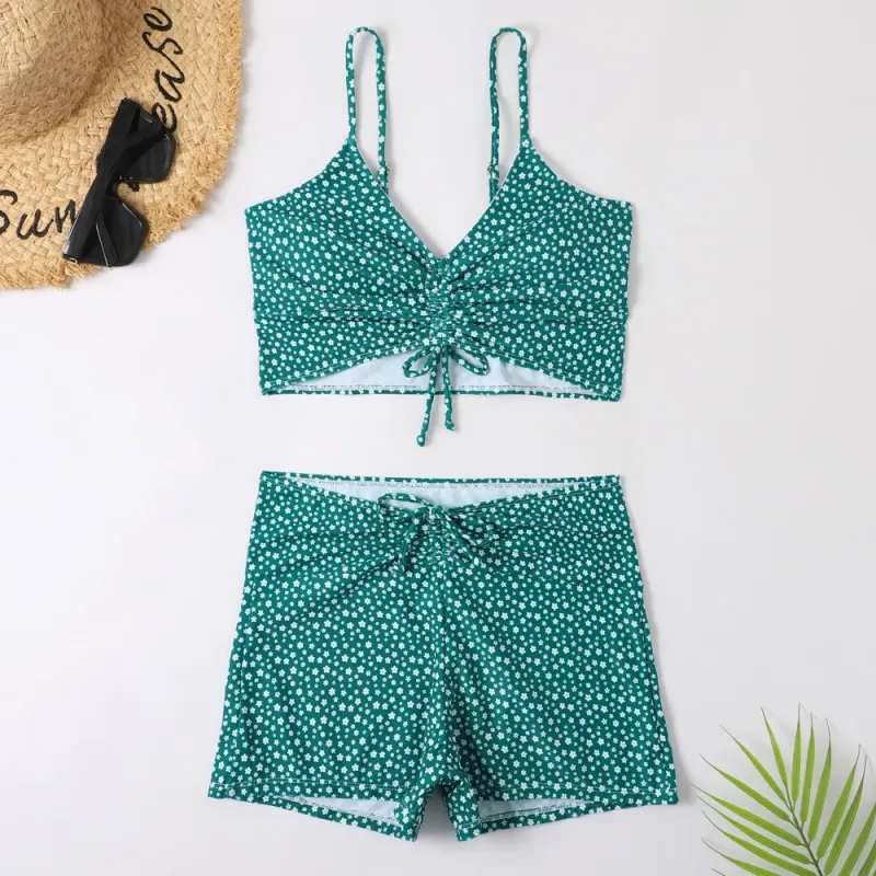 Floral High Waist Push Up Bikini 4