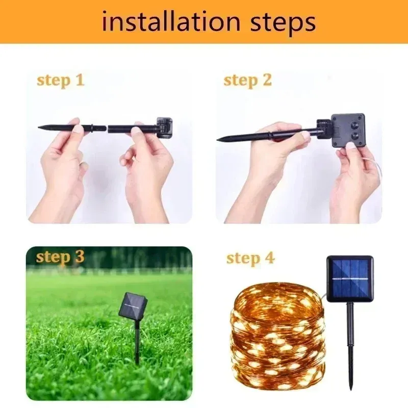 Solar LED Fairy Lights - Outdoor Waterproof 6