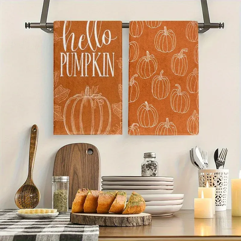 Hello Pumpkin Kitchen Towels 2-Pack 4