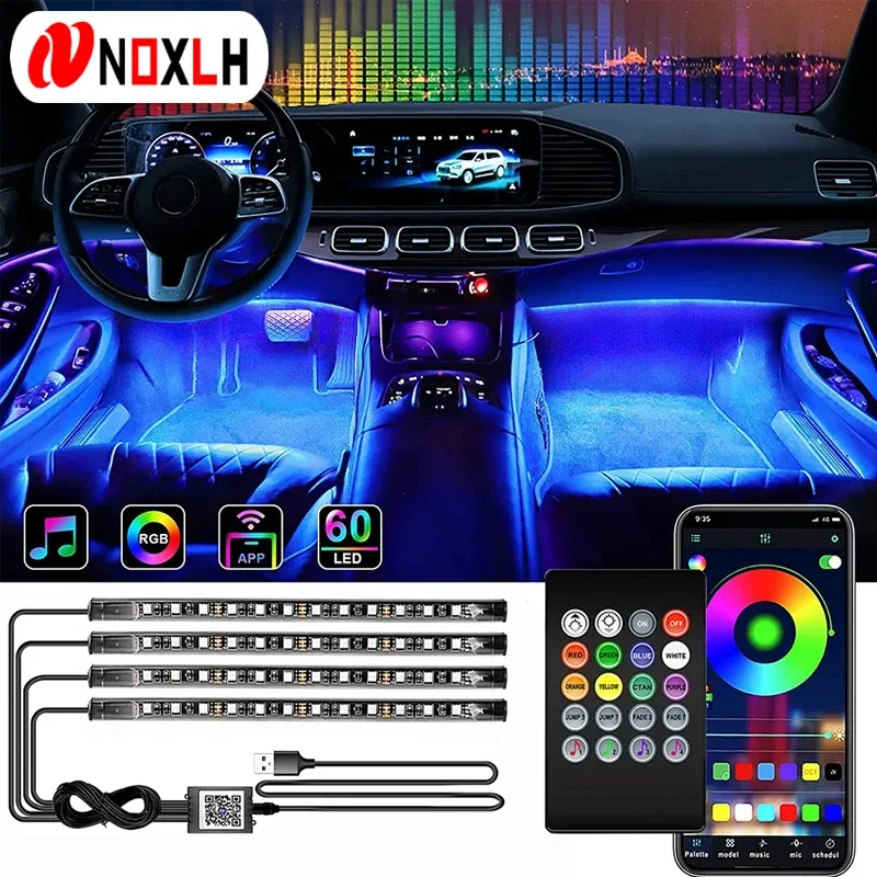 Neon LED Car Footwell Lights Kit 1