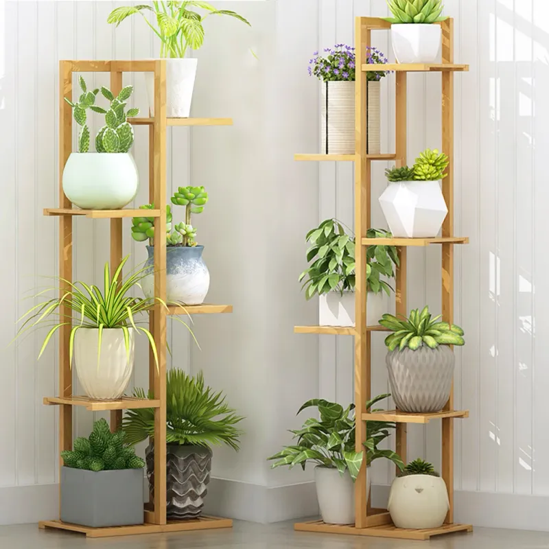 Bamboo Tiered Plant Stand Shelf Rack 1