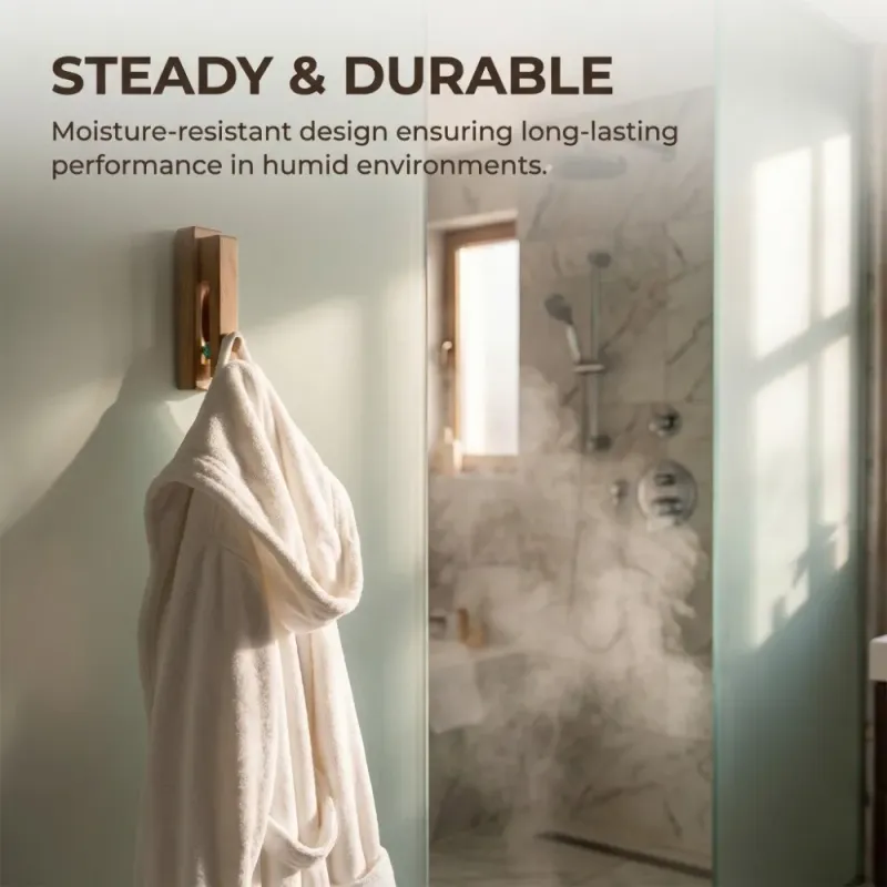 Solid Wood Adhesive Towel Hook 5