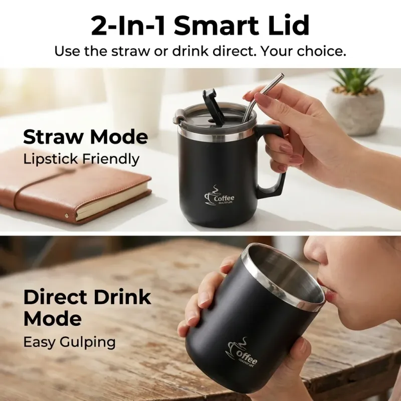 Thermal Coffee Mug Tumbler with Handle 6