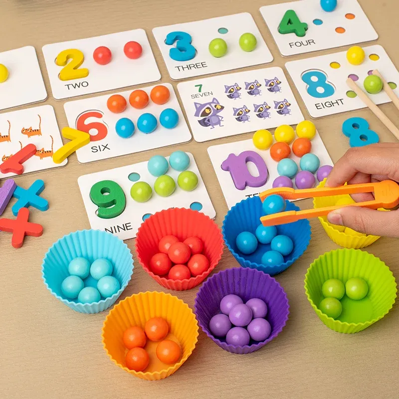 Wooden Clip Beads Sorting Toy 2