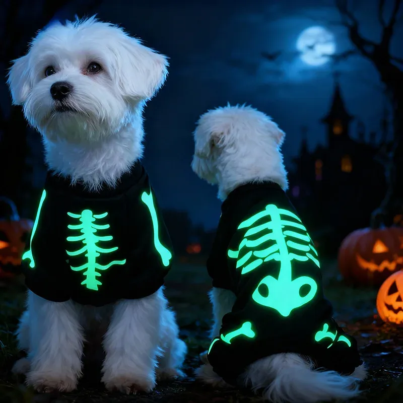 Skull Bone Halloween Dog Jumpsuit 1