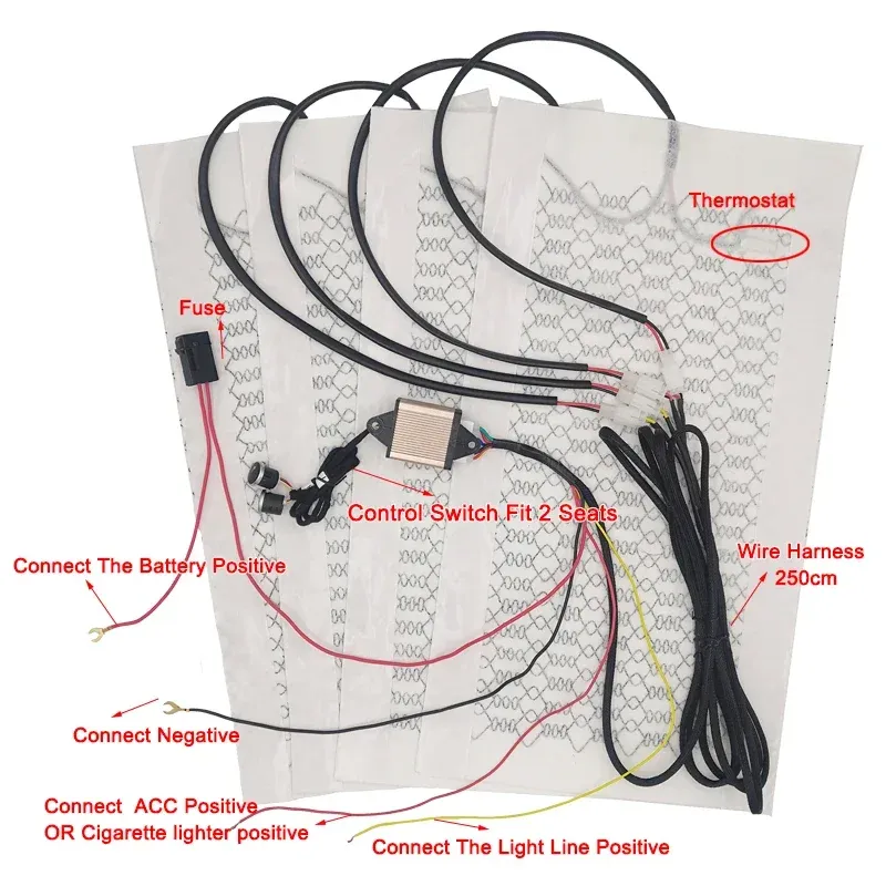 Universal 12V Carbon Fiber Car Seat Heater 3