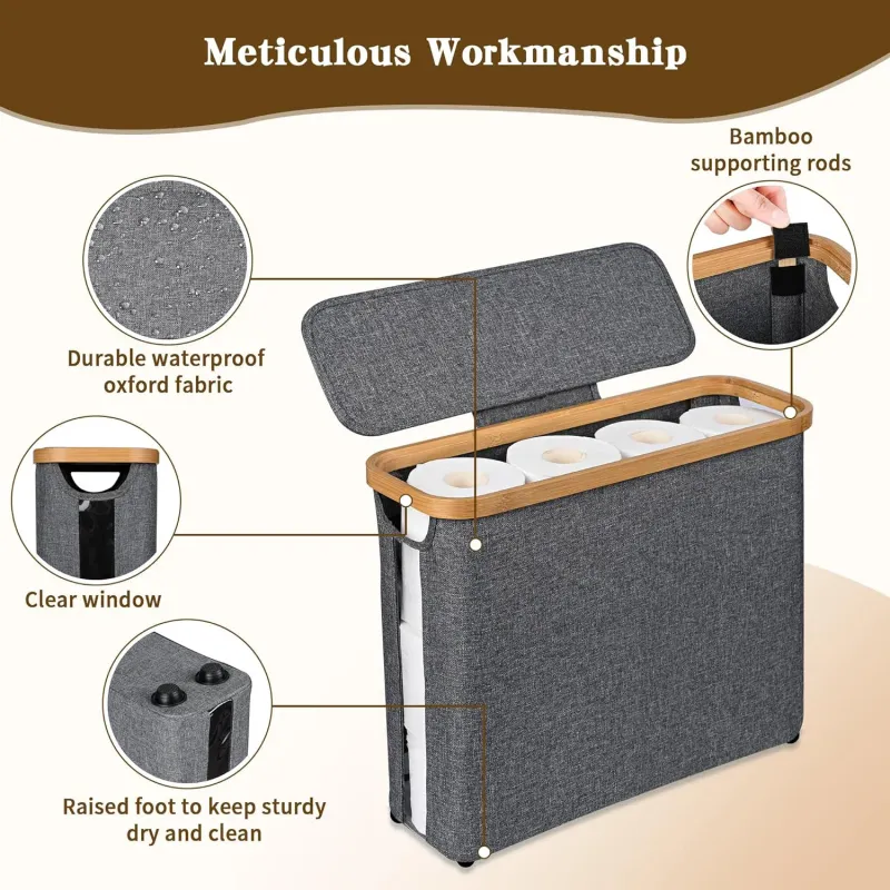 Slim Toilet Paper Basket Organizer 4