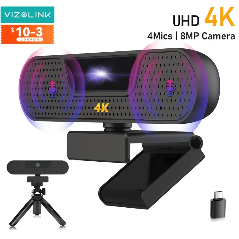 VIZOLINK 4K Webcam with Noise Cancelling 1