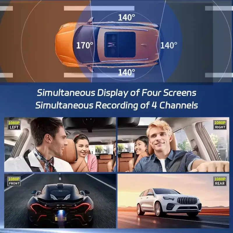 4K 360° Dash Cam with 4 Cameras 2
