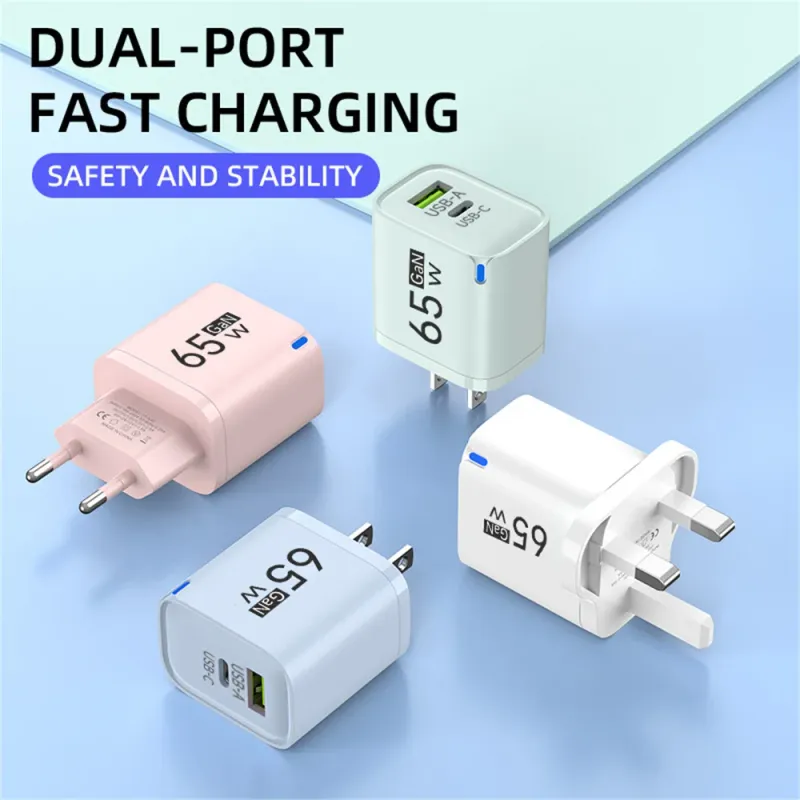 65W GaN Dual Port USB-C Fast Charger 3