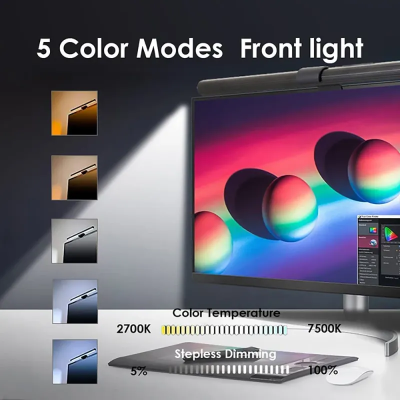 USB RGB Monitor Light Bar with Stepless Dimming 4