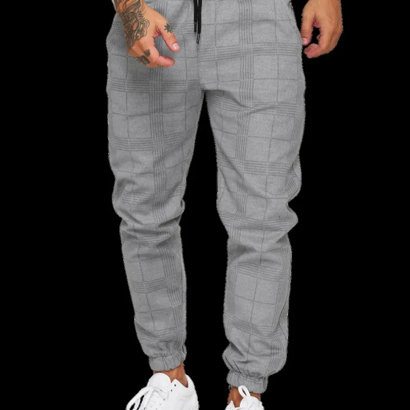 Men's Plaid Jogger Cargo Pants 4