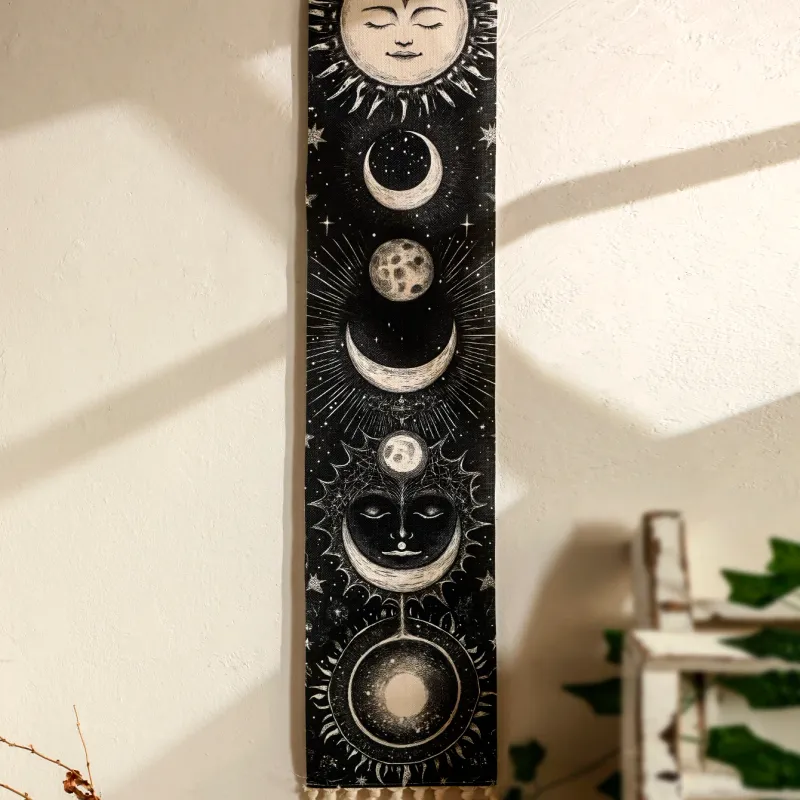 Boho Moon Phase Wall Hanging Tapestry 3