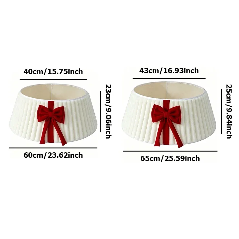 Plush Velvet Christmas Tree Collar with Bow 6