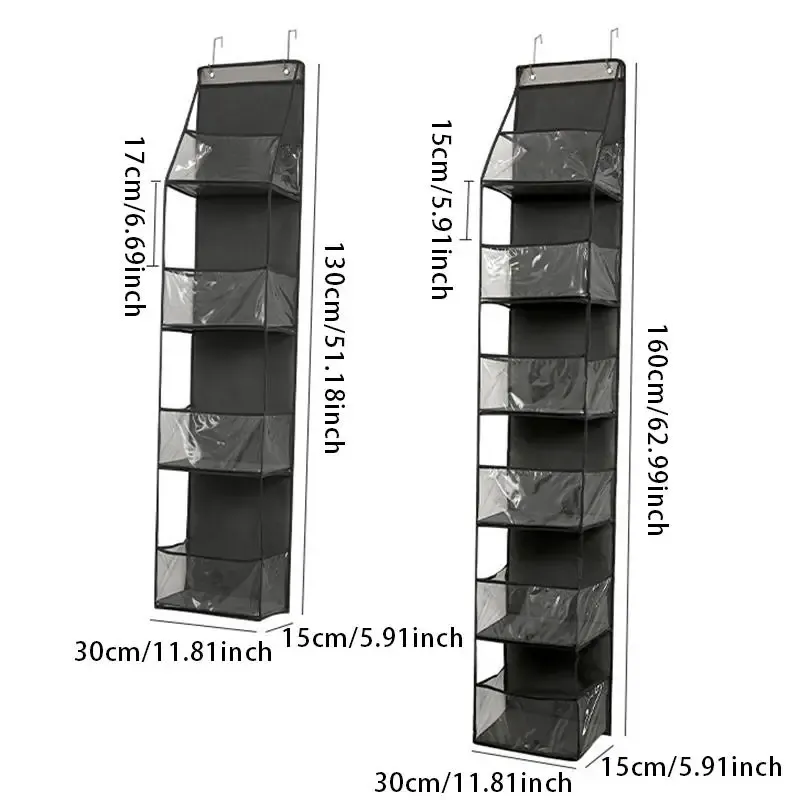 4/6Tier Over The Door Organizer Miscellaneous Clothes Toy Hanging Storage Bag With Mesh Pockets Shelves For Closet Bedroom Dorm 6