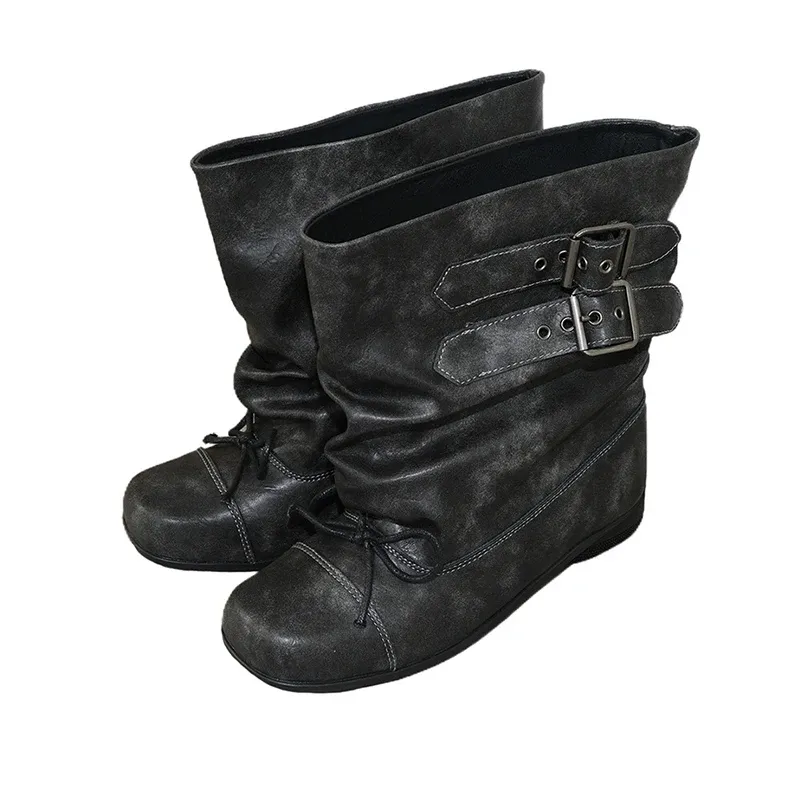 Punk Buckle Chelsea Ankle Boots for Women 1