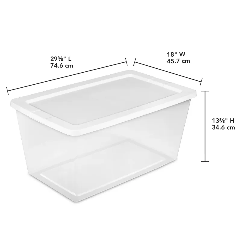 90 Quart Clear Storage Bin with Lid 2