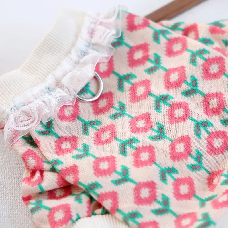 Pink Tulip Knit Pet Sweater 2