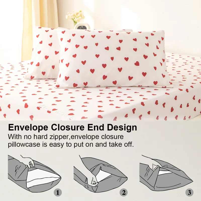 Red Heart Duvet Cover Set 3-Piece 6
