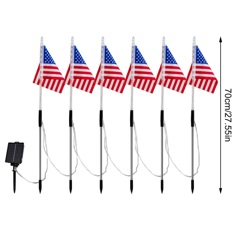 Solar American Flag Stake Lights 6