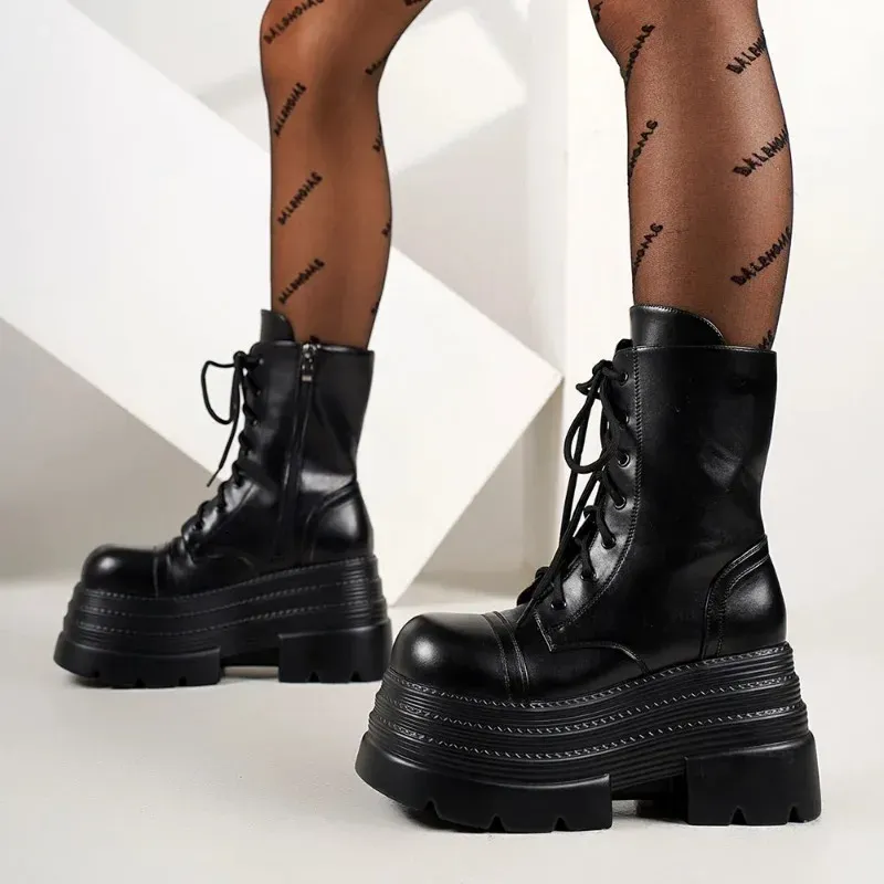 Punk Platform Chunky Heel Boots 3