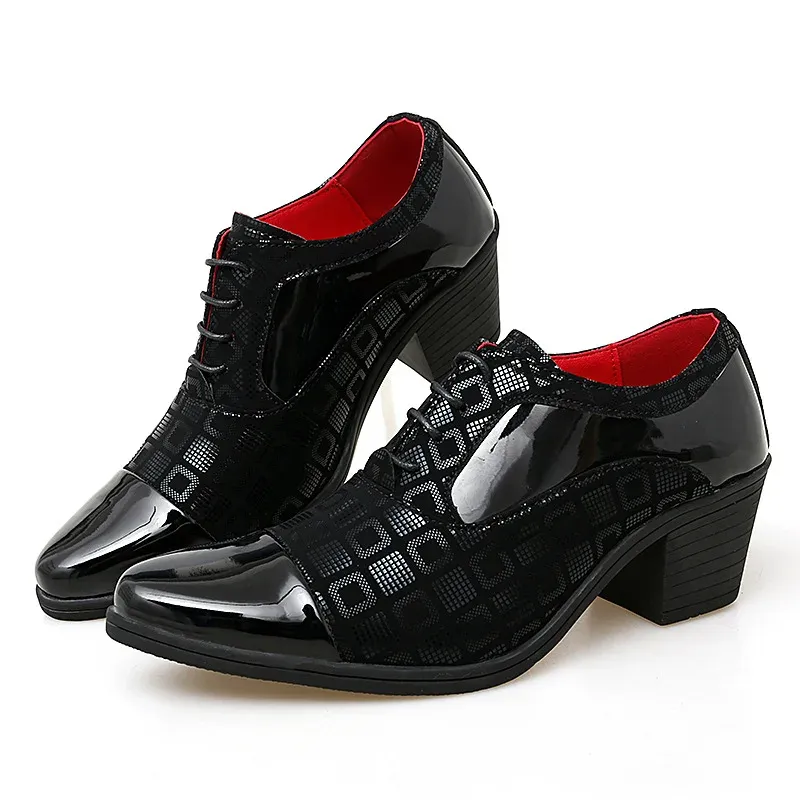 Luxury Men's High Heel Oxford Shoes 6