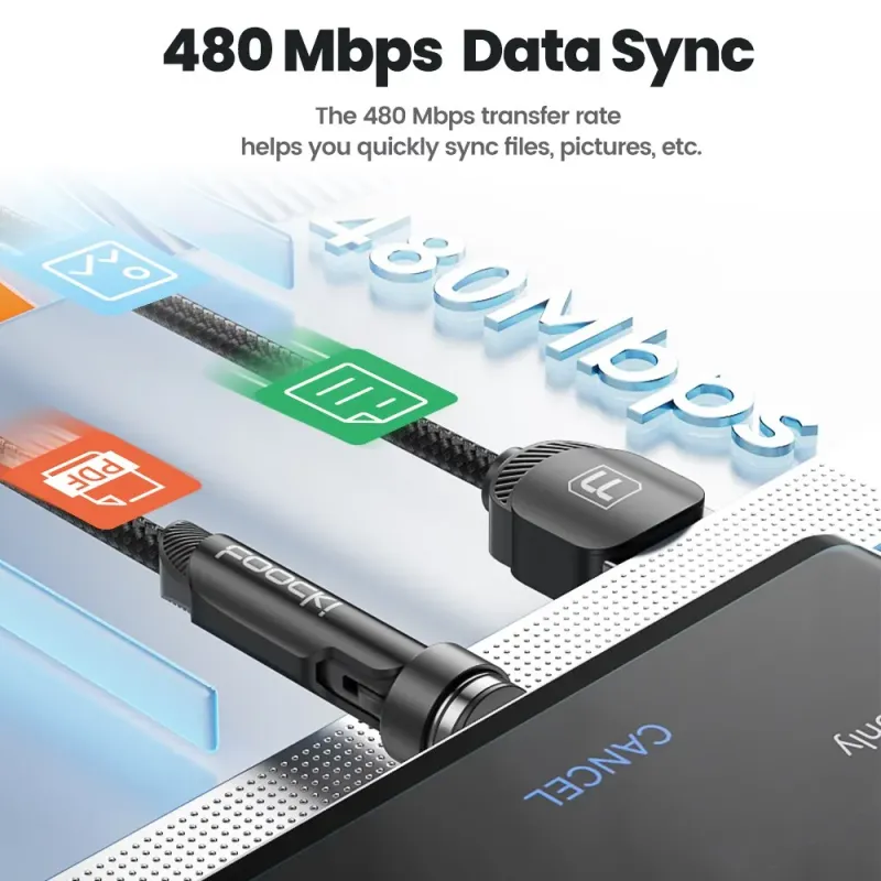 Toocki 540° Rotate Magnetic USB Cable 2