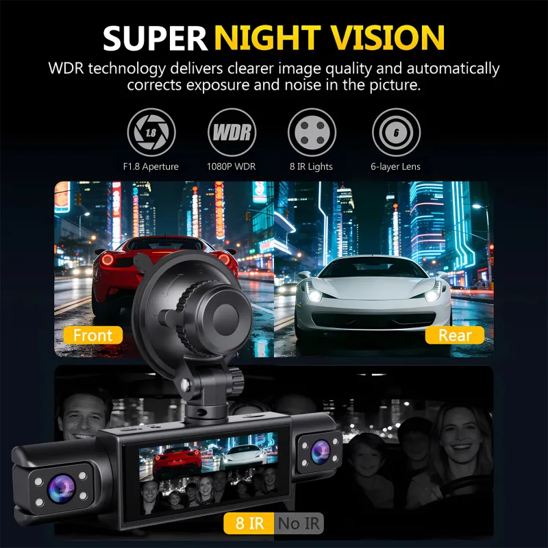 4-Channel WiFi Car DVR Dash Cam 1080P 3