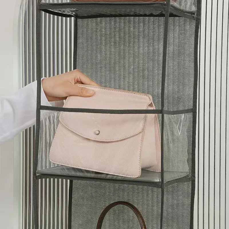 4/6Tier Over The Door Organizer Miscellaneous Clothes Toy Hanging Storage Bag With Mesh Pockets Shelves For Closet Bedroom Dorm 4