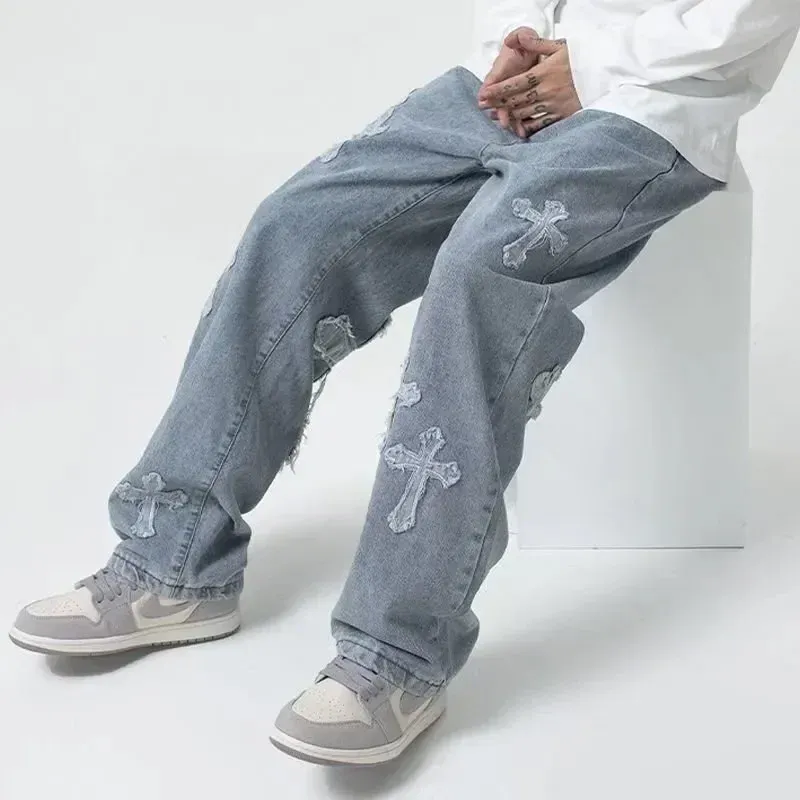 Cross Denim Streetwear Pants 1
