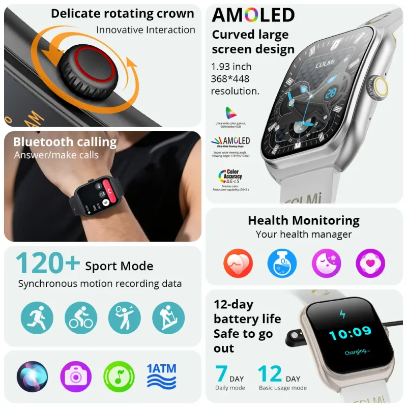 COLMI P86 AMOLED Bluetooth Smartwatch 2