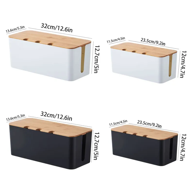Large Wooden Cable Management Box 2