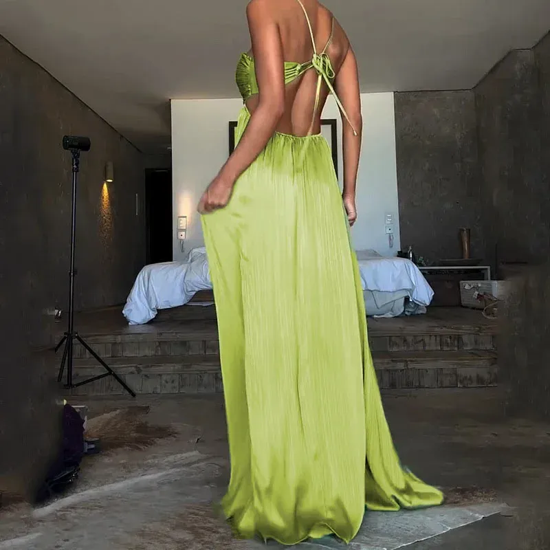 Women's Summer Boho Backless Maxi Dress 4