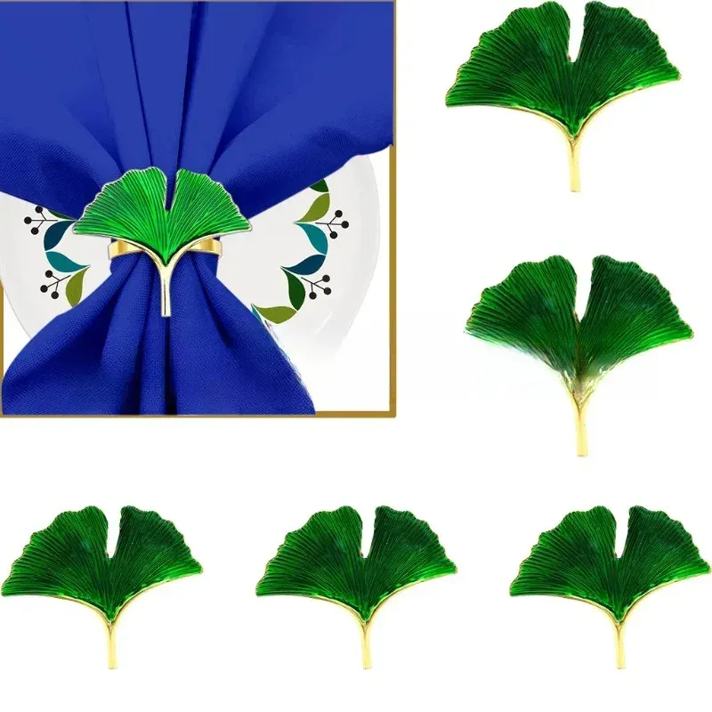 Ginkgo Biloba Napkin Rings Set of 6 6