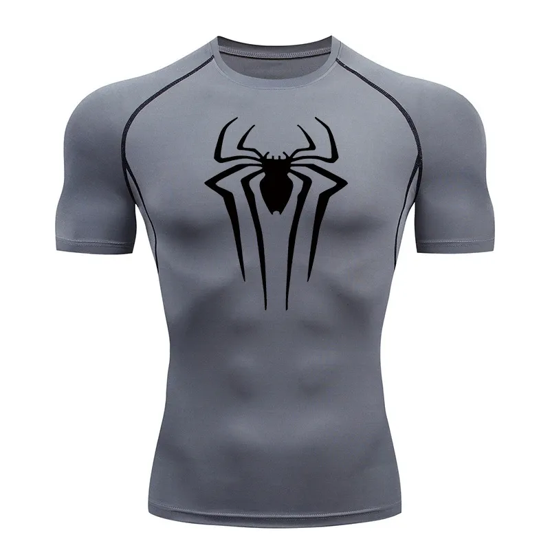 Spider Print Men's Compression Shirt 4