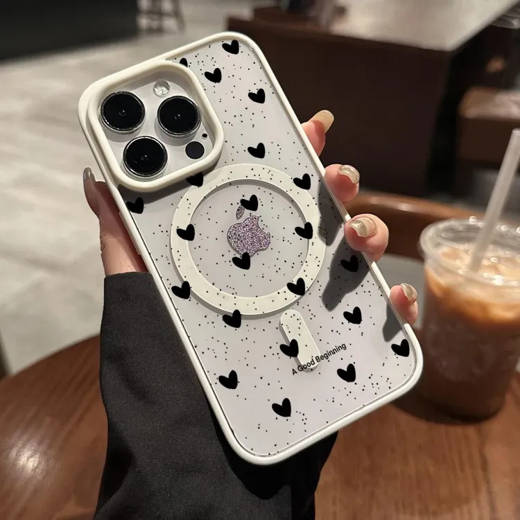 Heart Polka Dot MagSafe Clear iPhone Case 6
