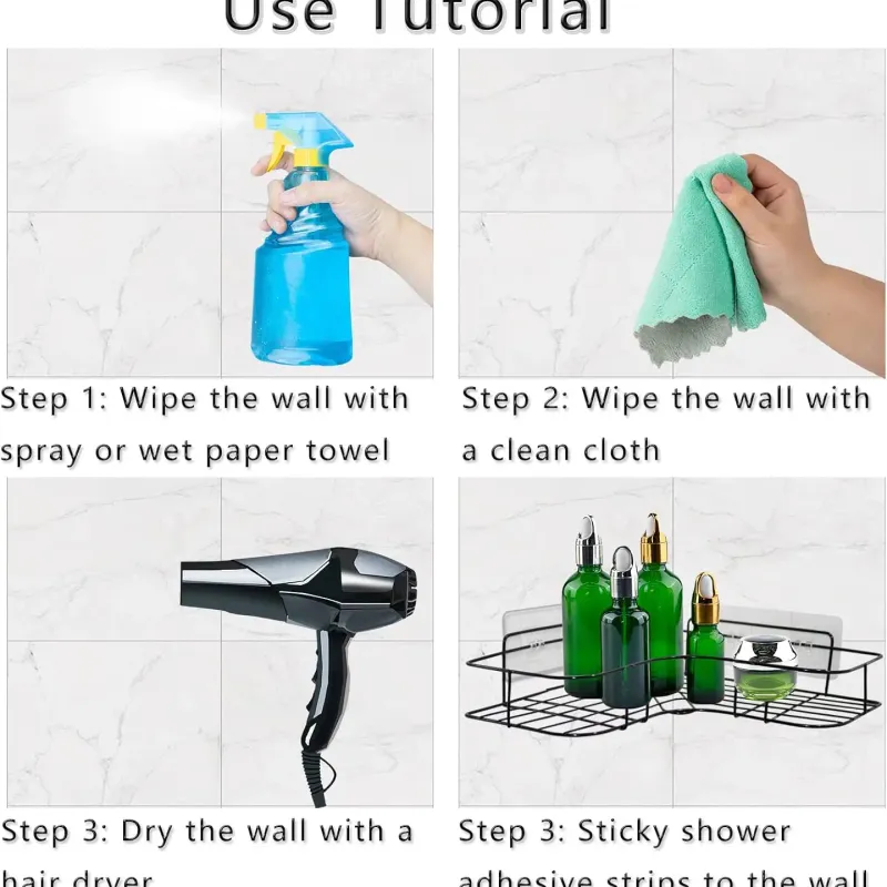 Transparent Adhesive Shower Caddy Pads 3